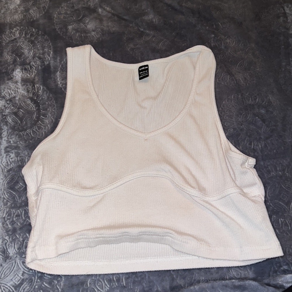 White crop top. Size large. Originally from shein
